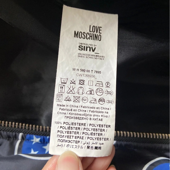 Love Moschino Bomber  Jacket With American Heart Flags Sz 4 - Picture 12 of 14